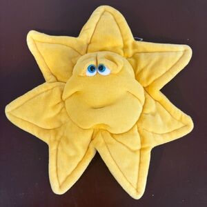 Funny Friends Plush Yellow Star stuffed Toy Mr. Sunshine vintage wall decor 90s